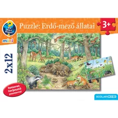Scolar kiadó - Puzzle: Erdő-mező állatai
