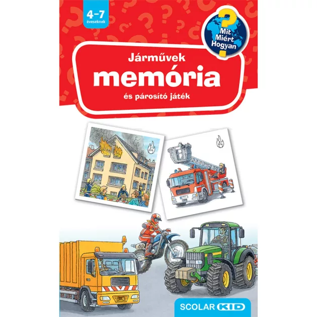 Scolar kiadó - Járművek – Memória- és párosító játék