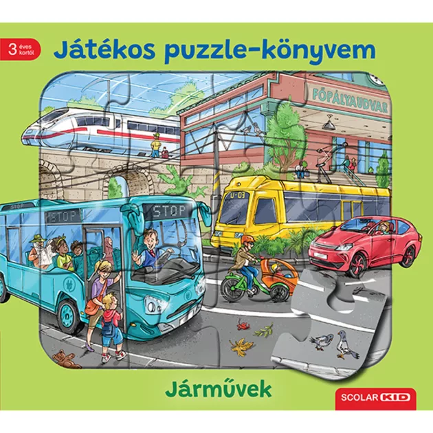 Scolar kiadó - Steffi Korda - Játékos puzzle-könyvem: Járművek