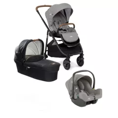   Joie Versatrax babakocsi szett i-Snug2 hordozó Pebble + Signature Ramble mózeskosár Eclipse