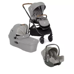   Joie Versatrax babakocsi szett i-Snug 2 hordozó + Ramble XL mózeskosár Pebble