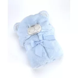 Mora POMPON BEAR P86 pléd 75*95 05 - blue dobozos