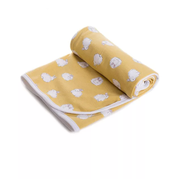 Vaganza Mintás pamut babatakaró 70x90 - Nyuszi/Okker