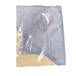 Vaganza Fürdőlepedő hímzett 80×80 - Kék/Fehér/Maci