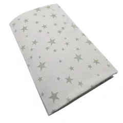 Vaganza Pamut strech lepedő 40x90cm - Olíva Csillagok