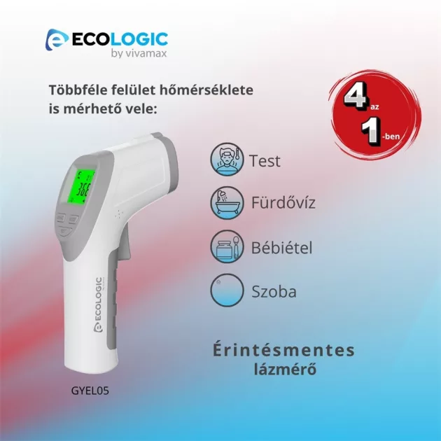 EcoLogic by Vivamax Érintés nélküli (non-contact) lázmérő