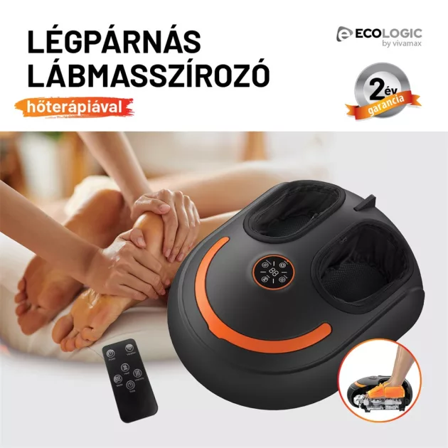 EcoLogic by Vivamax Légpárnás lábmasszírozó készülék hőterápiával