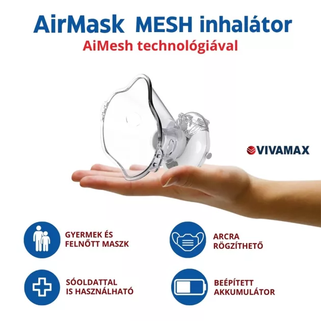 Vivamax Hordozható mesh inhalátor AiMesh technológiával (AirMask II)