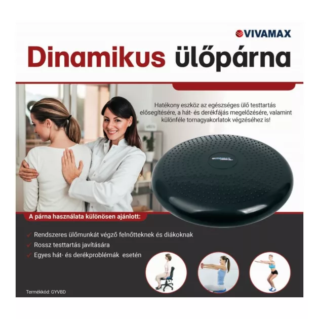 VivaFit Dinamikus ülőpárna - fekete