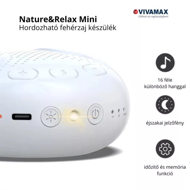 Vivamax Nature&Relax "Mini" hang-és dallamterápiás készülék - fehér zaj 