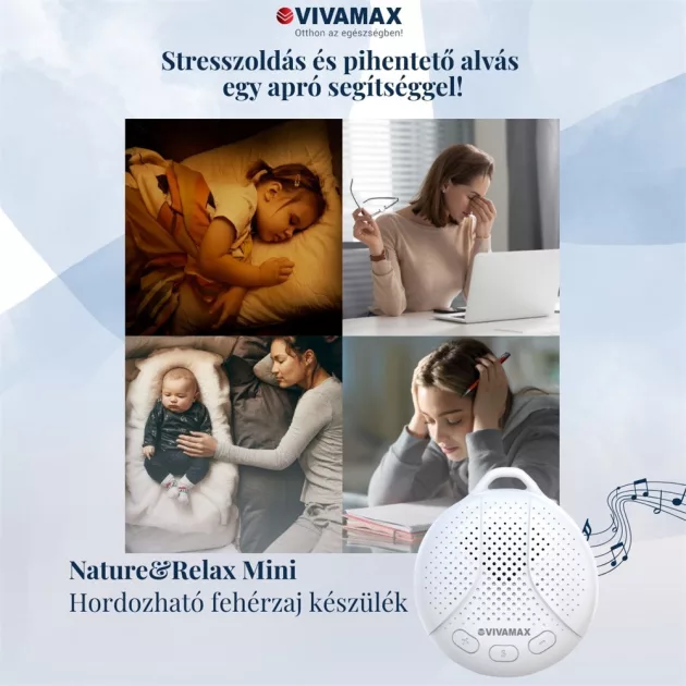 Vivamax Nature&Relax "Mini" hang-és dallamterápiás készülék - fehér zaj 