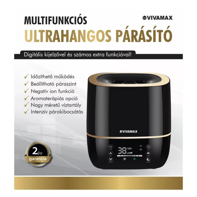 Vivamax Multifunkciós ultrahangos párásító 5l-es víztartállyal