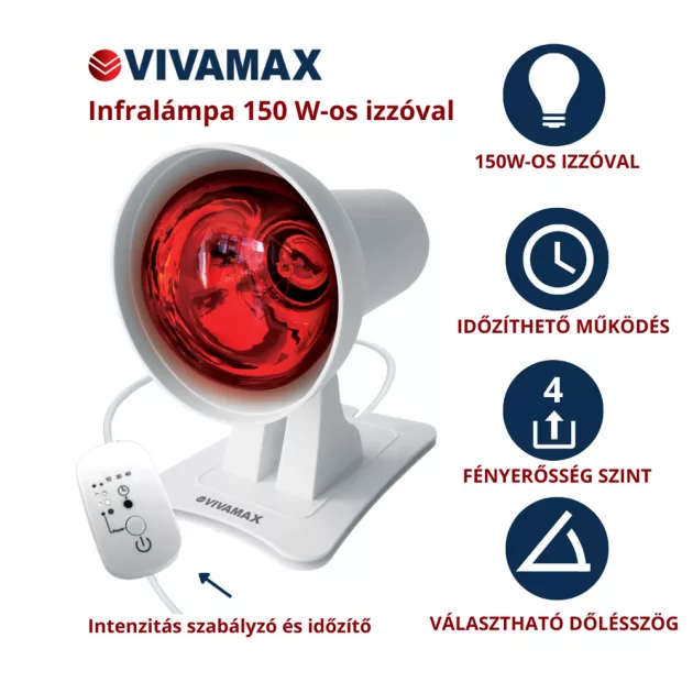 Vivamax Infralámpa extra funkciókkal (150 W-os izzóval)