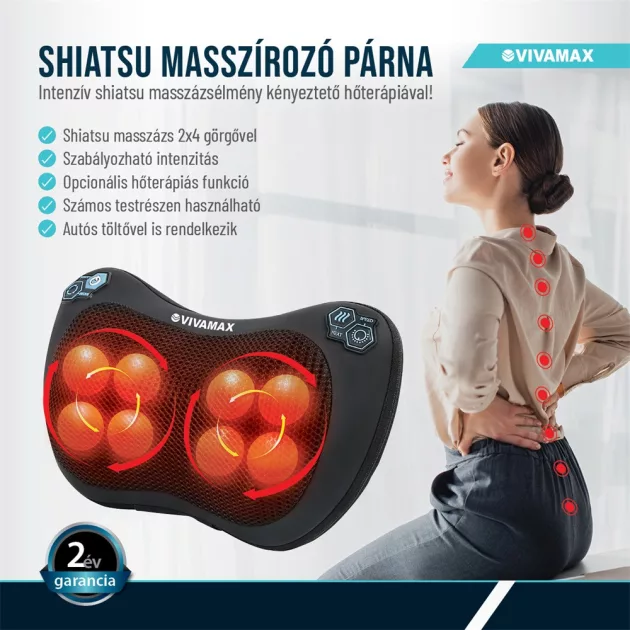 Vivamax "Shiatsu" masszírozó párna