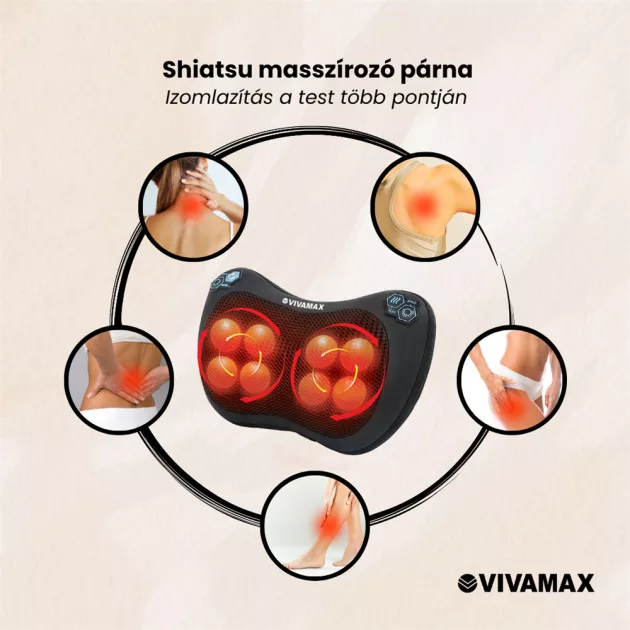 Vivamax "Shiatsu" masszírozó párna