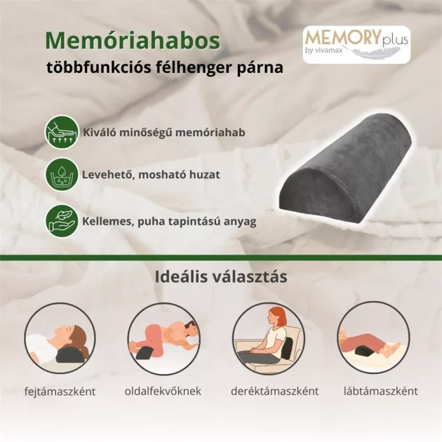 Vivamax Memóriahabos többfunkciós félhenger párna