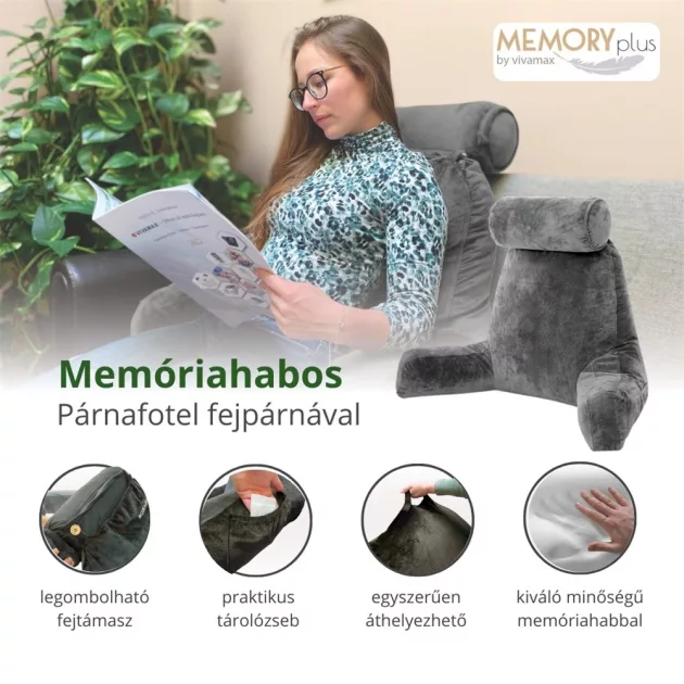 Vivamax Memóriahabos párnafotel fejtámasztó párnával