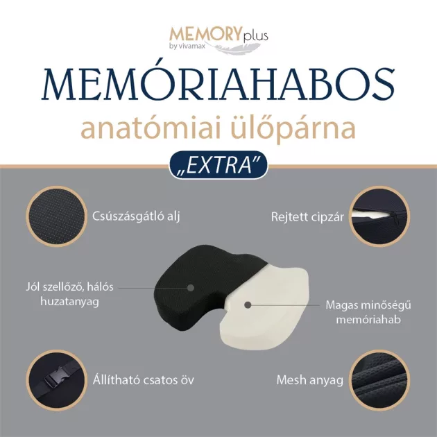 Vivamax Memóriahabos anatómiai ülőpárna "Extra"