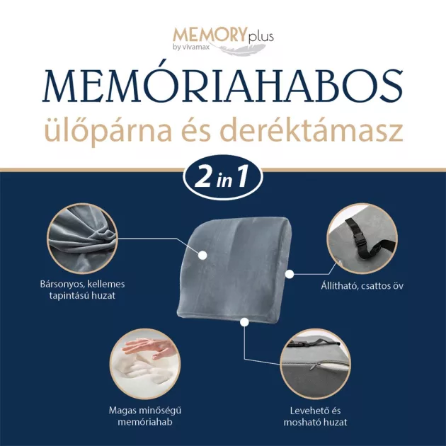 Vivamax Memóriahabos ülőpárna és deréktámasz (2in1)