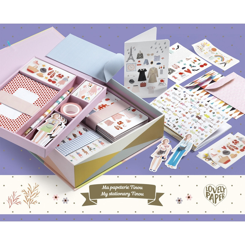 Djeco: Lovely Paper Irodaszer készlet - Tinou box set