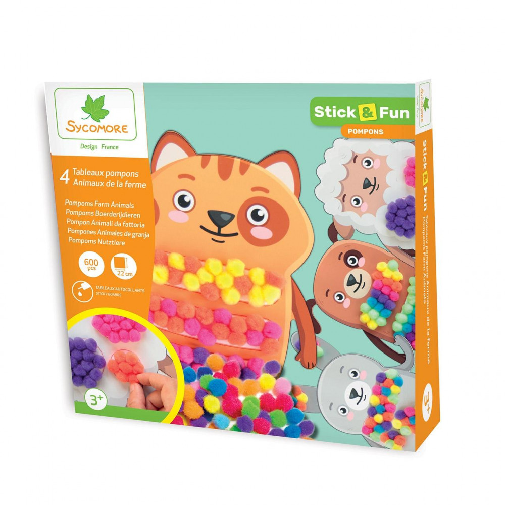 Sycomore Stick&#039;n Fun pompomok - farm állatok